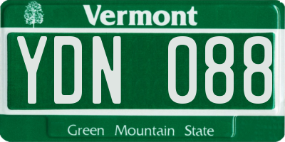 VT license plate YDN088