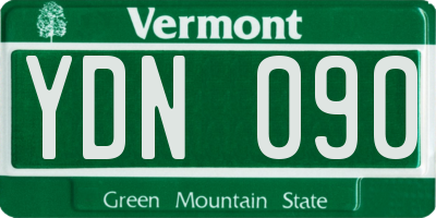 VT license plate YDN090