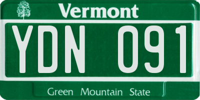 VT license plate YDN091