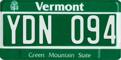 VT license plate YDN094