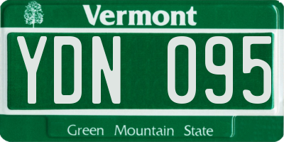 VT license plate YDN095