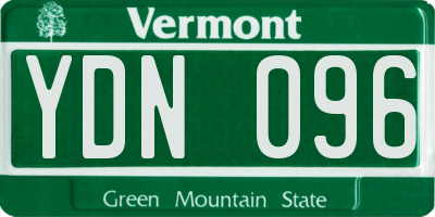 VT license plate YDN096