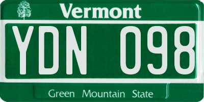 VT license plate YDN098