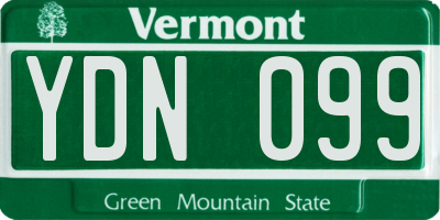 VT license plate YDN099