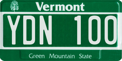 VT license plate YDN100