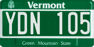 VT license plate YDN105