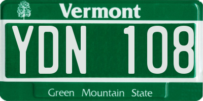 VT license plate YDN108
