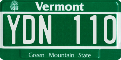 VT license plate YDN110