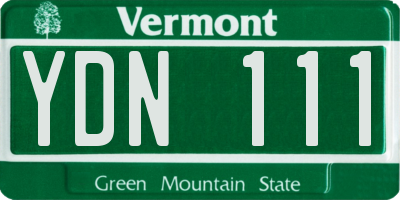 VT license plate YDN111