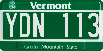 VT license plate YDN113
