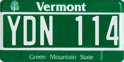 VT license plate YDN114