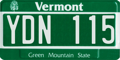 VT license plate YDN115