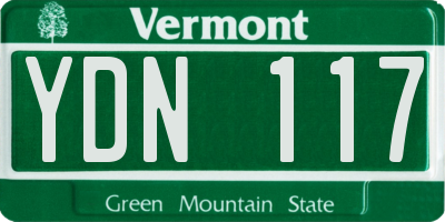 VT license plate YDN117