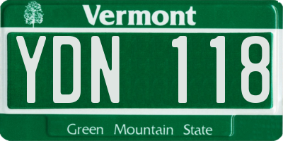 VT license plate YDN118
