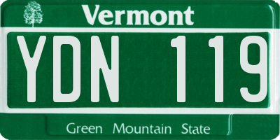 VT license plate YDN119