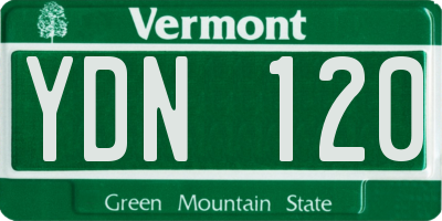 VT license plate YDN120