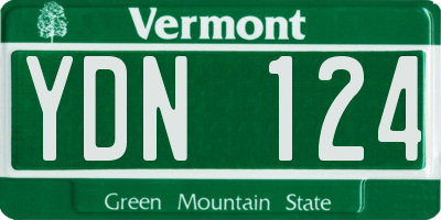 VT license plate YDN124