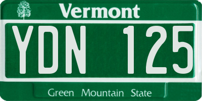 VT license plate YDN125