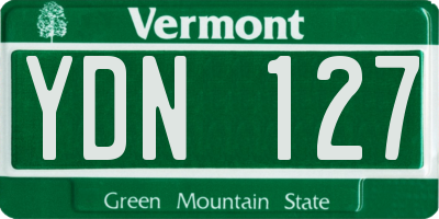 VT license plate YDN127