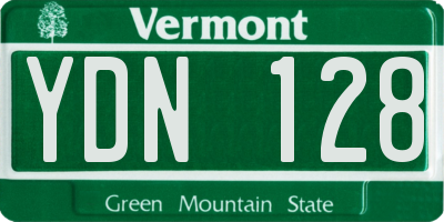 VT license plate YDN128