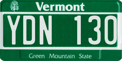 VT license plate YDN130
