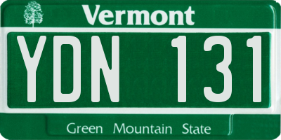 VT license plate YDN131