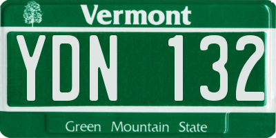 VT license plate YDN132