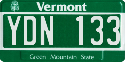 VT license plate YDN133