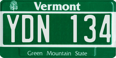 VT license plate YDN134