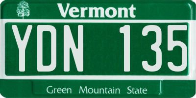 VT license plate YDN135