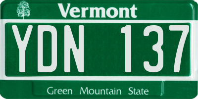 VT license plate YDN137
