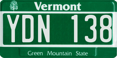 VT license plate YDN138