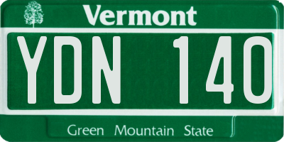 VT license plate YDN140
