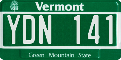 VT license plate YDN141
