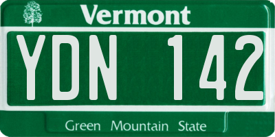 VT license plate YDN142