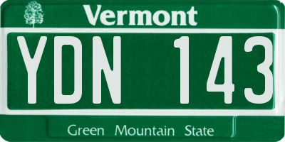 VT license plate YDN143
