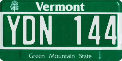VT license plate YDN144