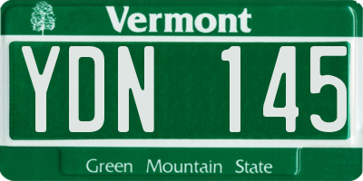 VT license plate YDN145