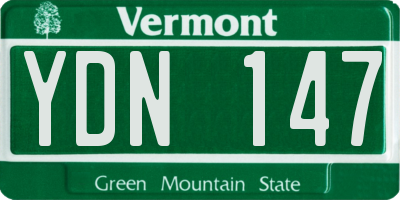 VT license plate YDN147