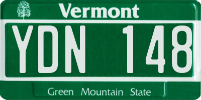 VT license plate YDN148