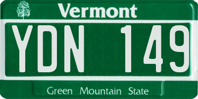 VT license plate YDN149