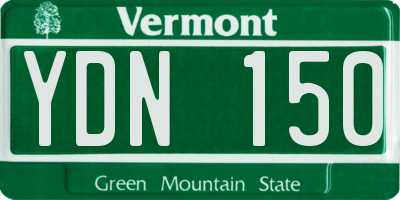 VT license plate YDN150