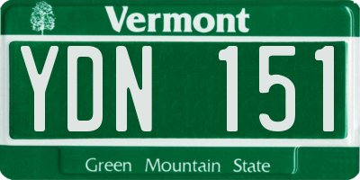 VT license plate YDN151
