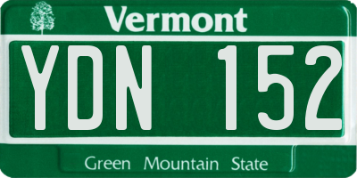 VT license plate YDN152
