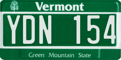 VT license plate YDN154