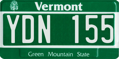 VT license plate YDN155