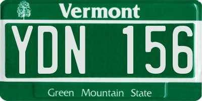 VT license plate YDN156
