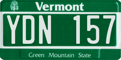 VT license plate YDN157