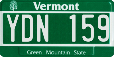 VT license plate YDN159