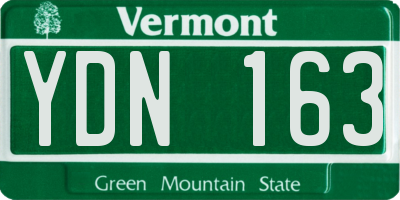 VT license plate YDN163